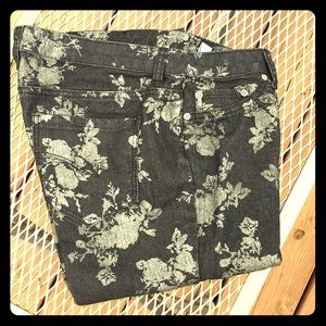 Fashion Bug black and sliver flowers skinny jeans